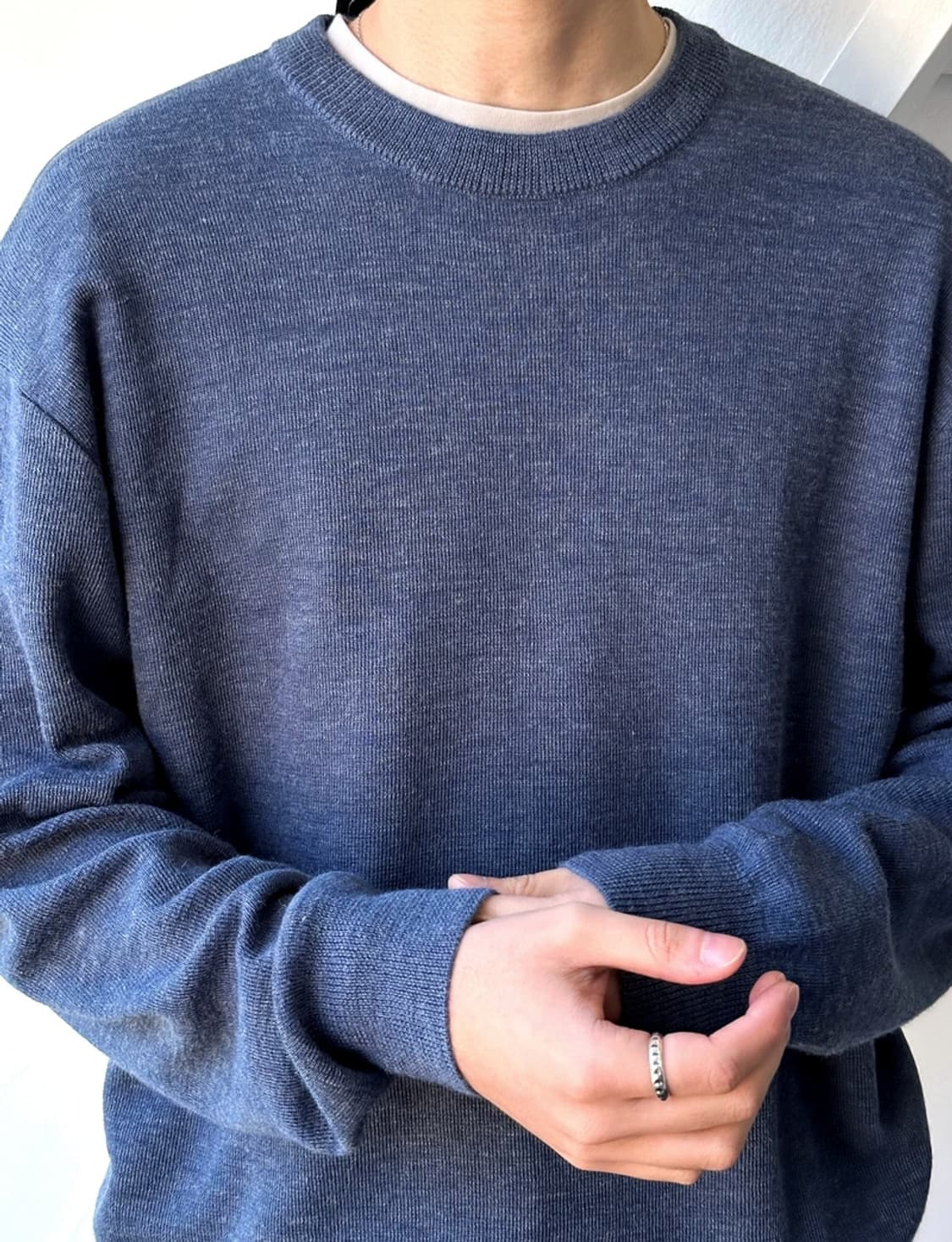 High gauge washable wool blend knit top 상품이미지7