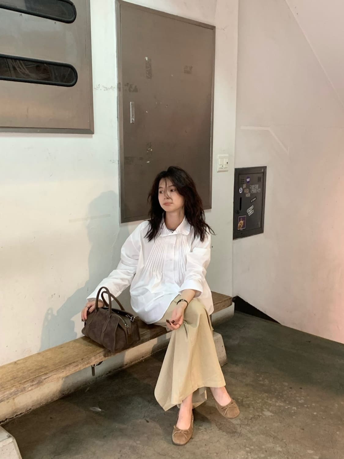 핀턱 라운드카라 블라우스 셔츠 상품이미지6