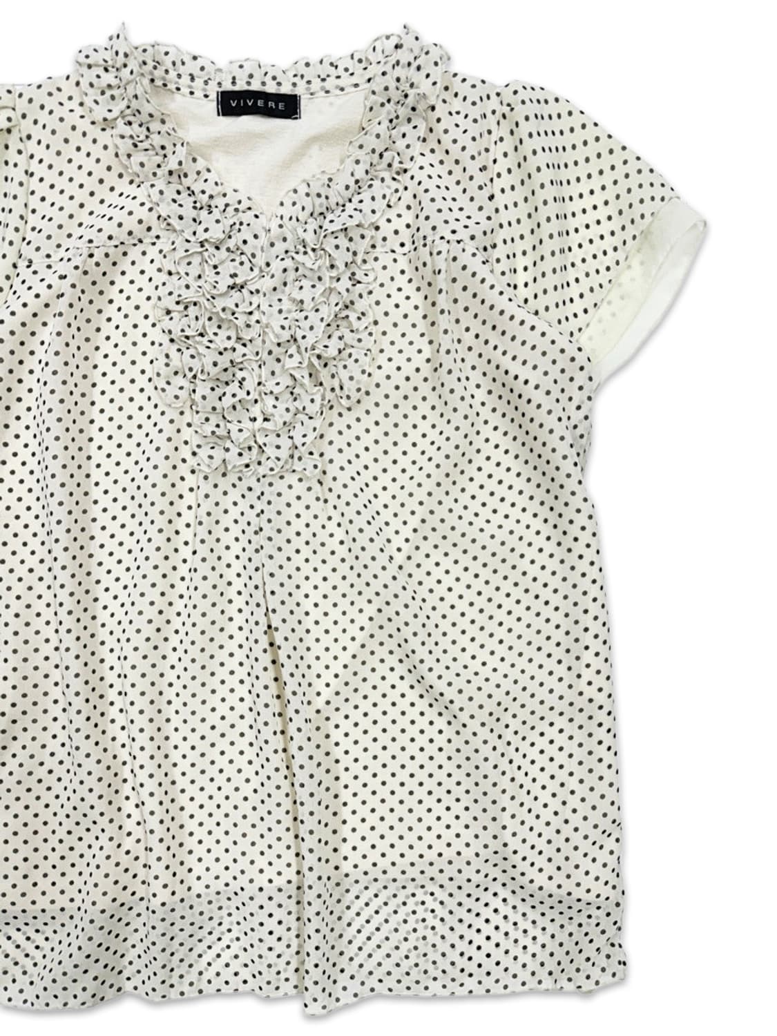 빈티지 아이보리 도트 프릴 블라우스 상품이미지2