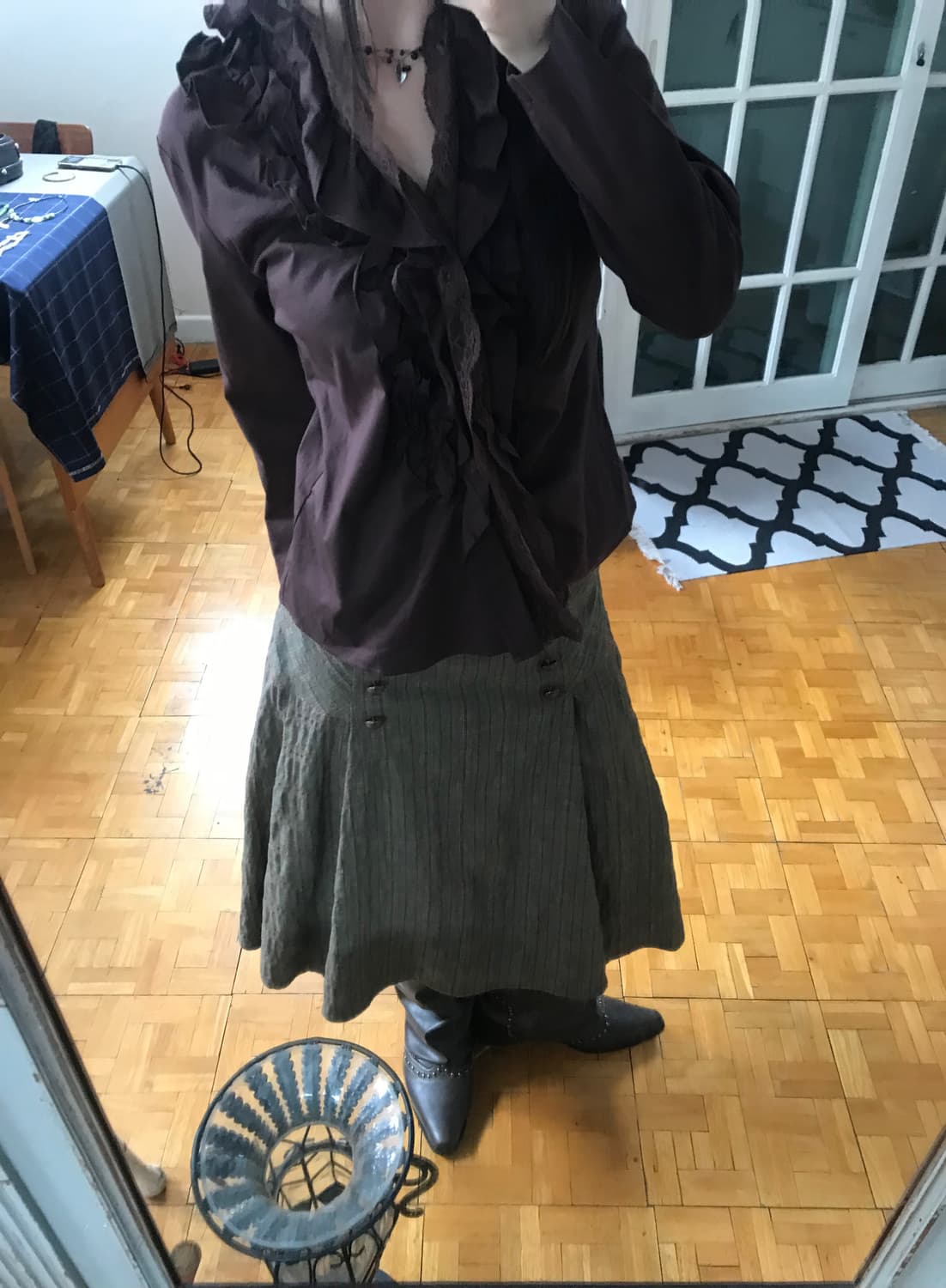 vintage check pattern skirt (29inch) 상품이미지6