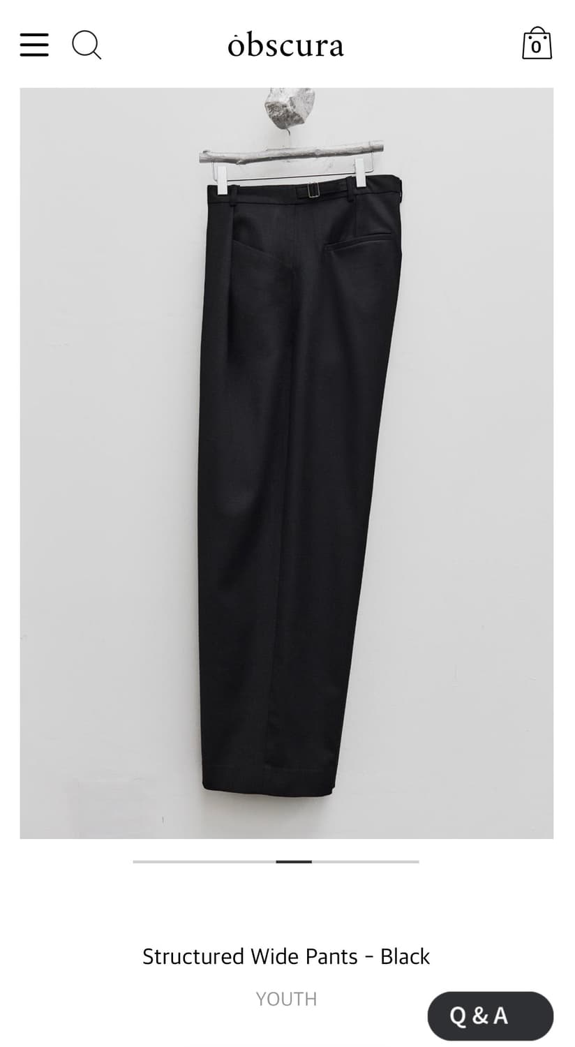 [새상품급] 유스 스트럭쳐 와이드 팬츠 슬랙스 블랙 L사이즈 판매 상품이미지3