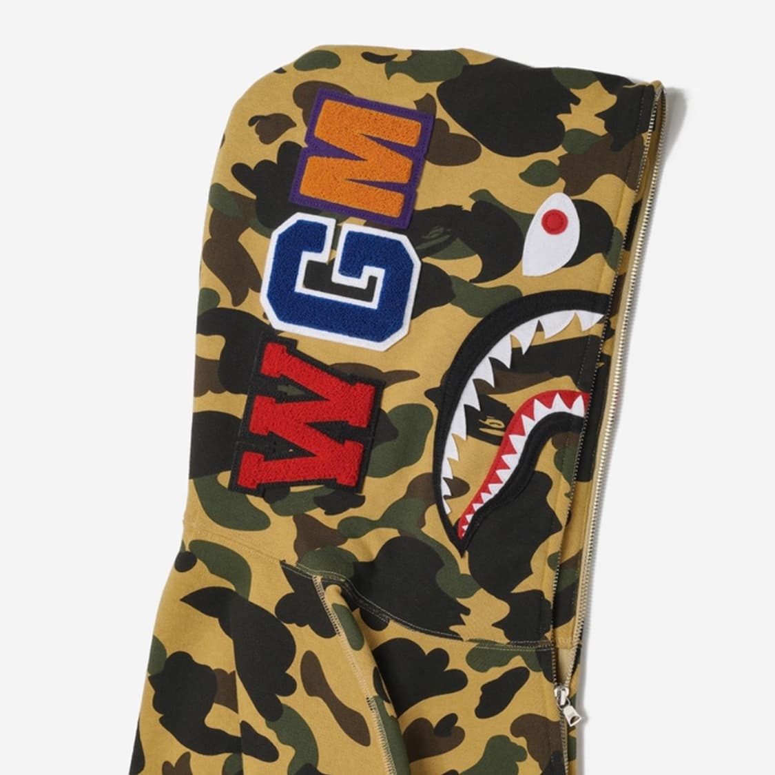 💛꿀매💛베이프 퍼스트 카모 샤크 풀 집 후드 옐로우🧡 상품이미지2