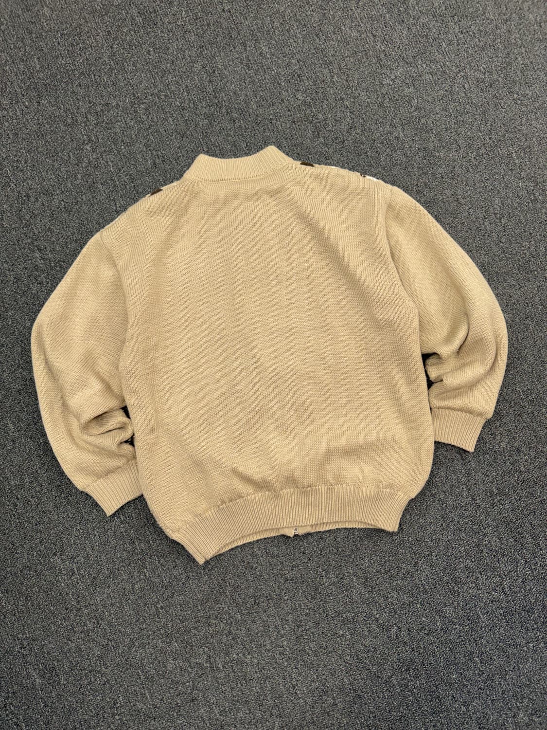 L)Japanese vintage 패턴 베이지 니트집업 상품이미지5