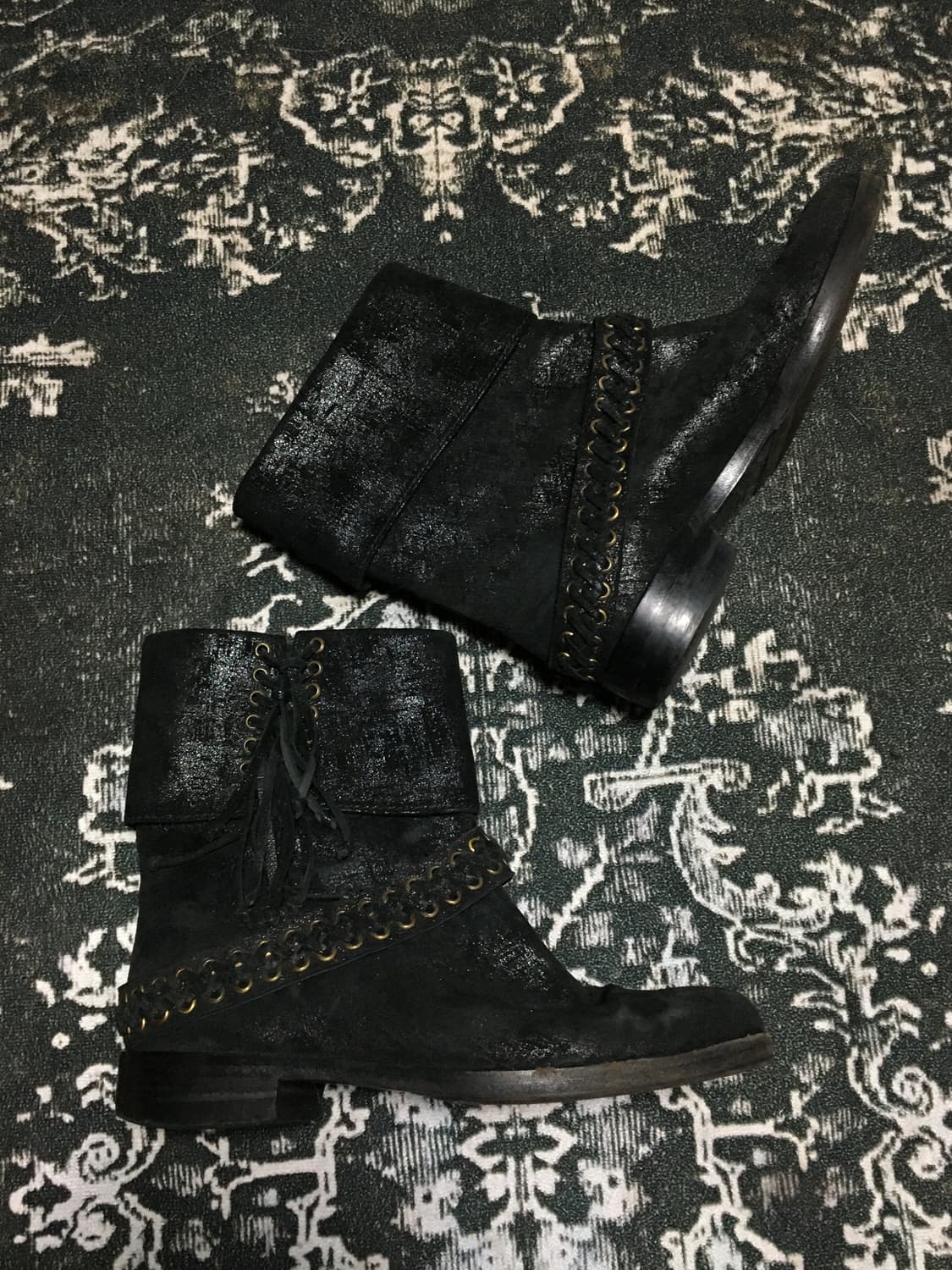 00‘s 'BALMAIN' lace-up suede boots 36 상품이미지3
