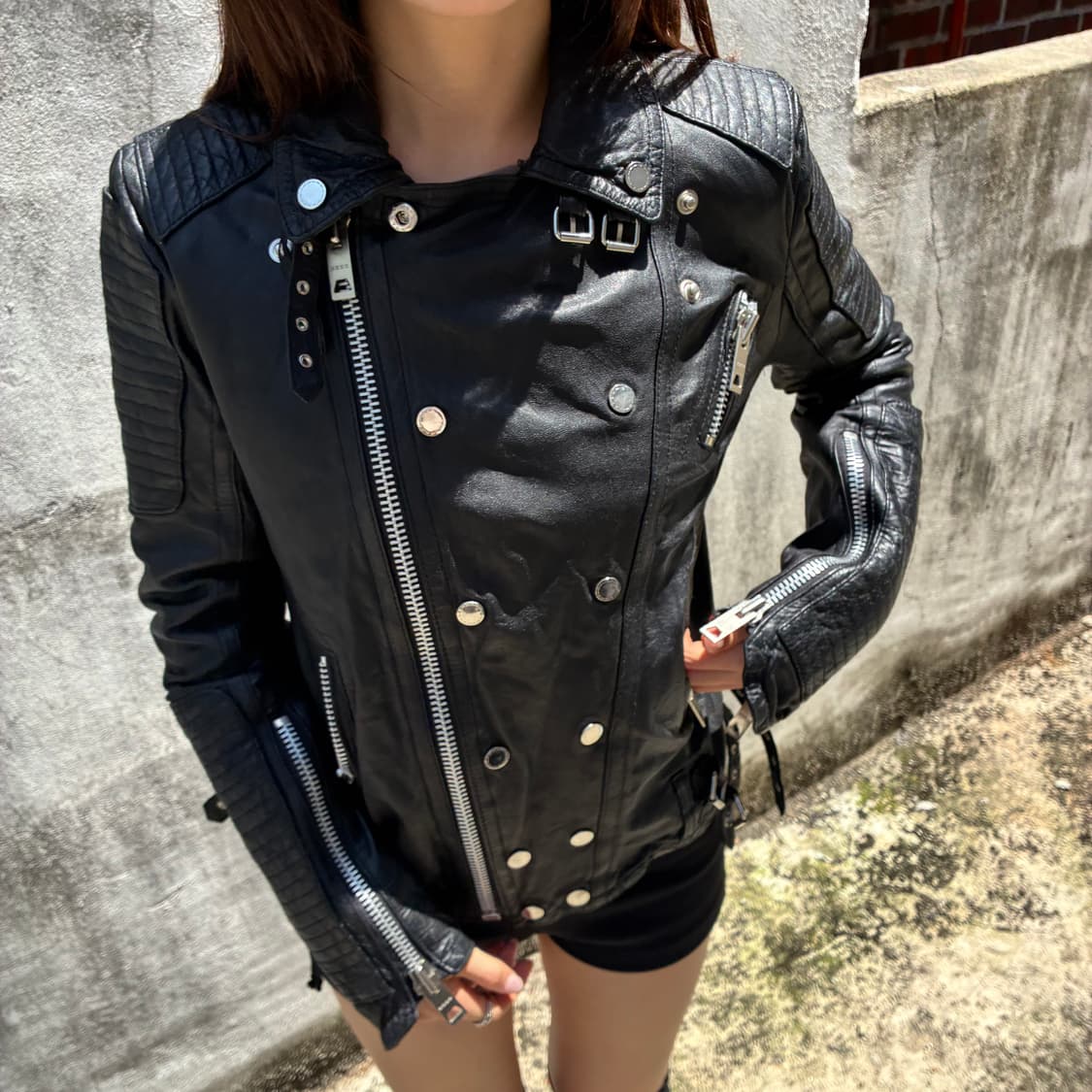 lamb skin slim fit rider jacket 상품이미지1