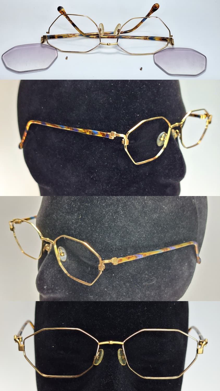 90s 일본 빈티지 프랑스제/ELCE 엘세 1539 팔각 안경테 톨토이즈 상품이미지6