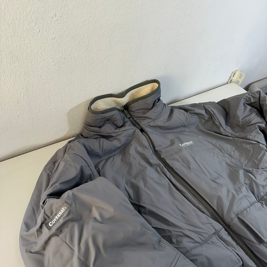 L 커버낫 화이트 리버시블 후리스자켓 상품이미지5