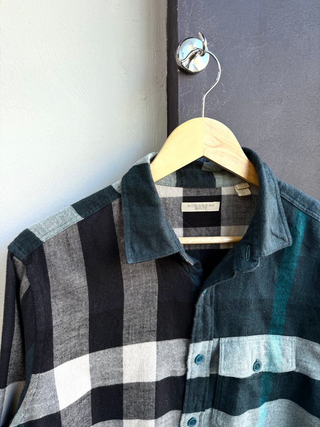L/ 버버리 노바체크 코튼니팅 셔츠자켓 상품이미지3