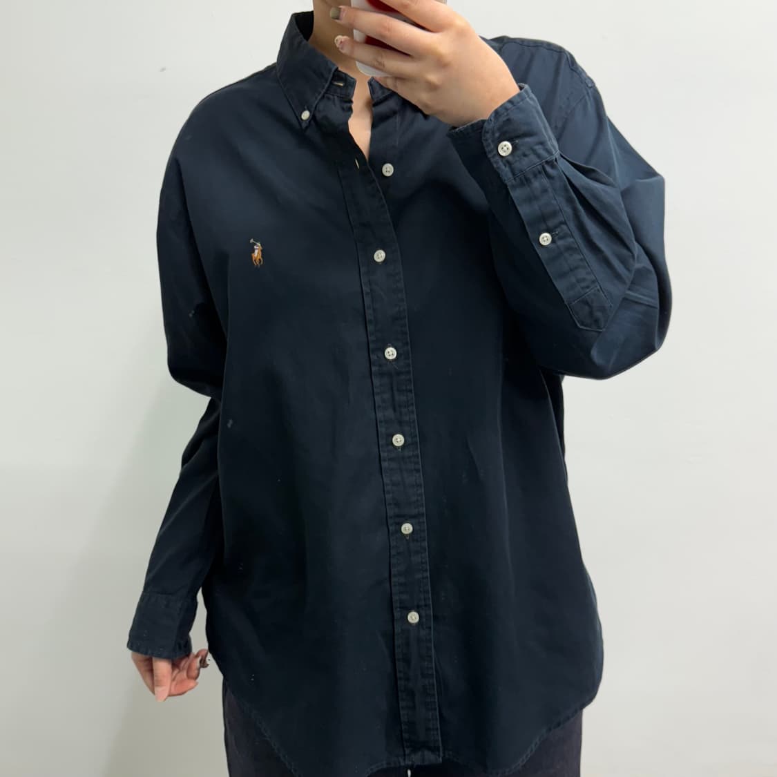 [XL] 폴로 네이비 옥스포드 셔츠 상품이미지2