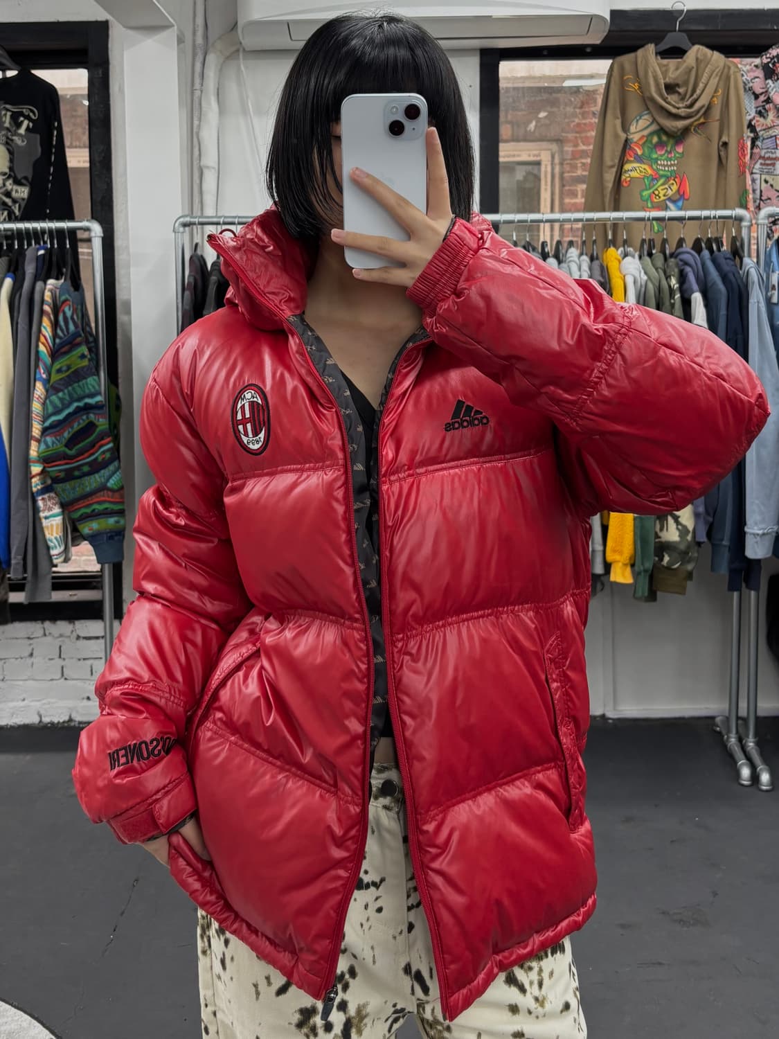아디다스 AC밀란 레드 패딩 상품이미지2