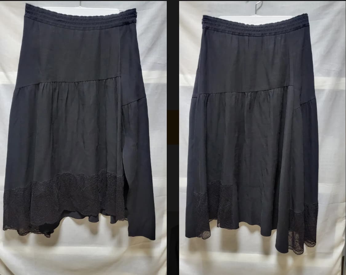 sjsj 19fw 블랙 레이스 스커트 상품이미지1