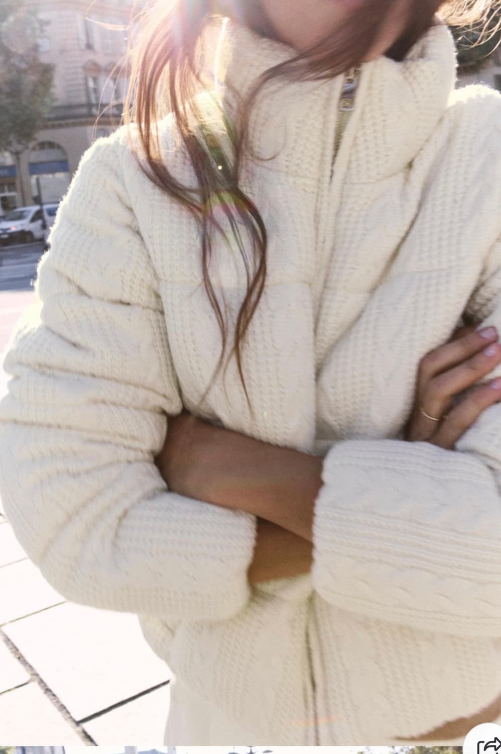 자라 니트패딩 아이보리 S 상품이미지8