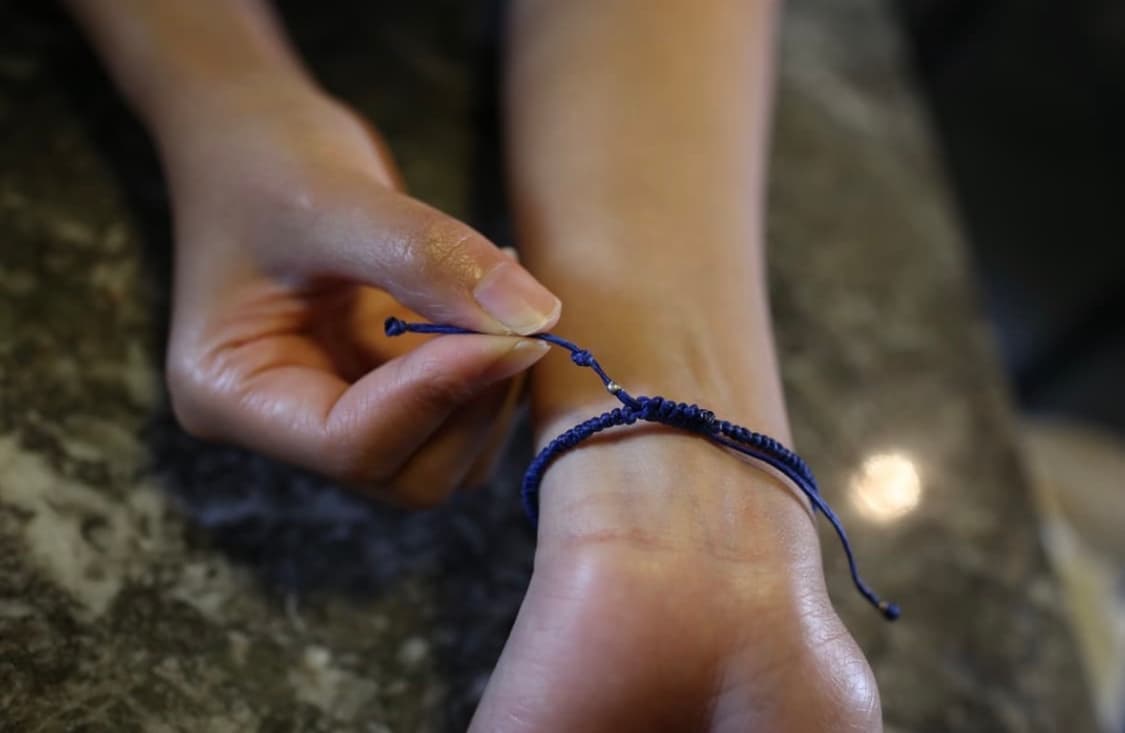 워터프루프 실버 소원 팔찌 (블루) 상품이미지6