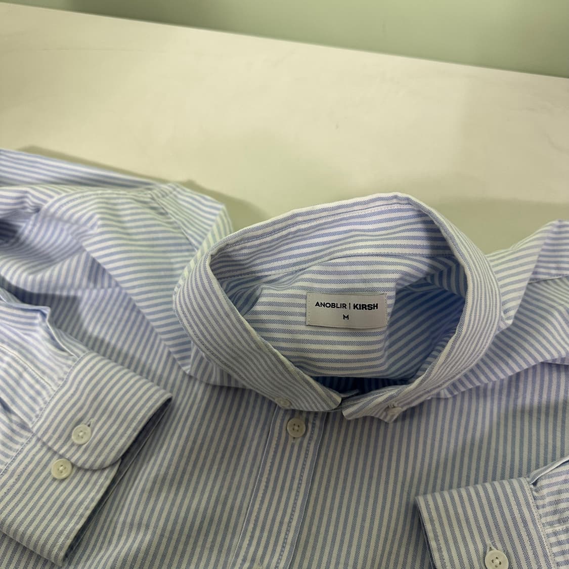 M-L 아노블리어 X 키르시 오버핏 스트라이프 옥스퍼드셔츠 상품이미지3