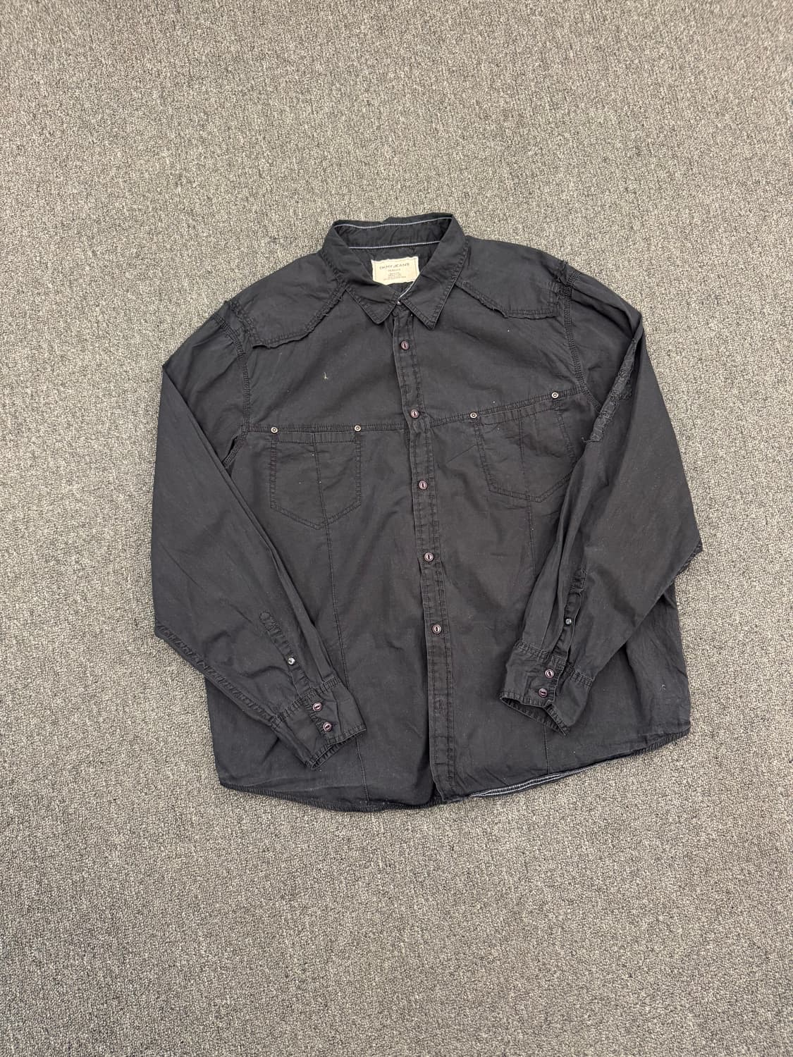 2XL)DKNY JEANS 빈티지 자수 웨스턴 블랙 긴팔셔츠 상품이미지2