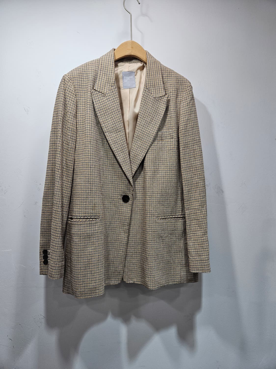 에잇세컨즈 원버튼 체크무늬 린넨 블레이저 M 상품이미지1