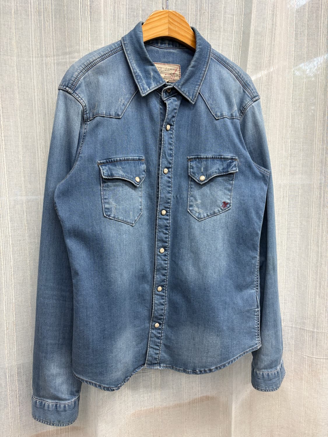 Buckaroo 버커루 빈티지 라이트워시 웨스턴 데님 셔츠 Size: L 상품이미지1