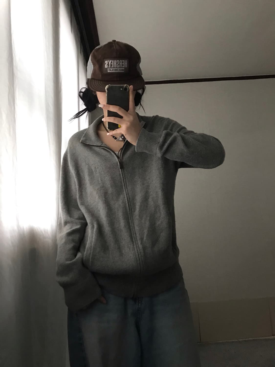 폴로 그레이 메리노울 니트집업 상품이미지7