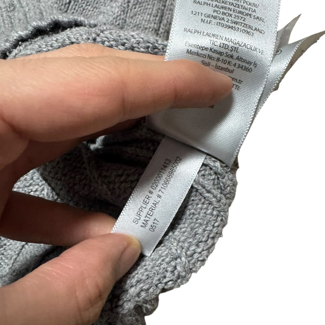 신형 폴로 랄프로렌 그레이 꽈배기 면니트 상품이미지5