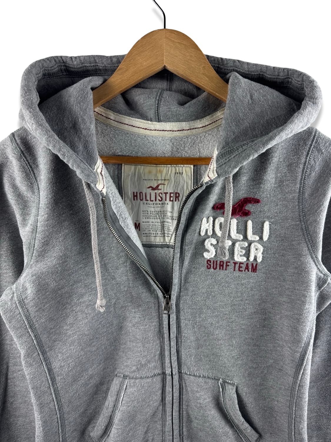 홀리스터 그레이 사이드로고 후드집업2409 상품이미지3