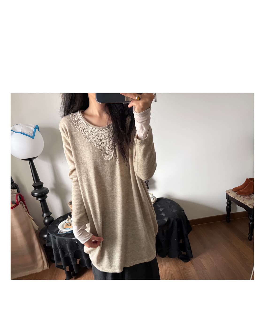 lace knit one-piece 상품이미지3