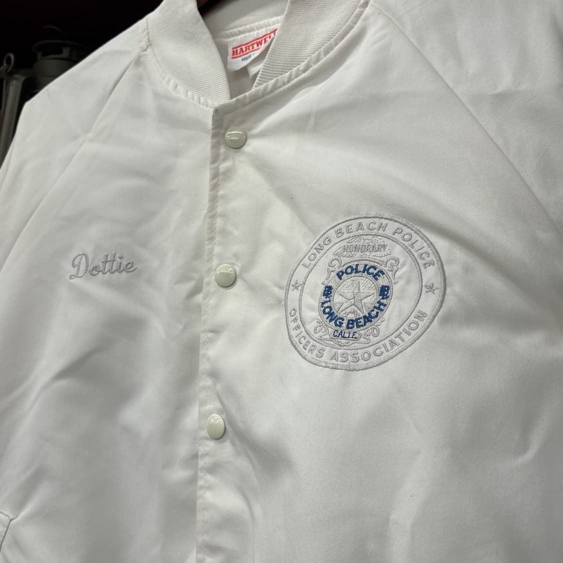 80s 하트웰 코튼 바시티자켓 캘리포니아 롱비치 폴리스 패치 N776 상품이미지5