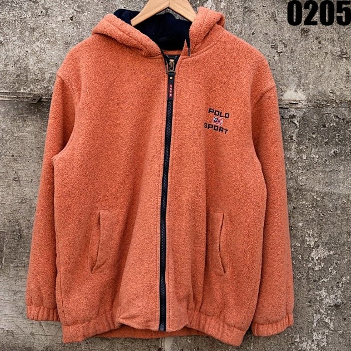 폴로 스포츠 플리스 오렌지 후드 집업 100-105 0205 상품이미지3