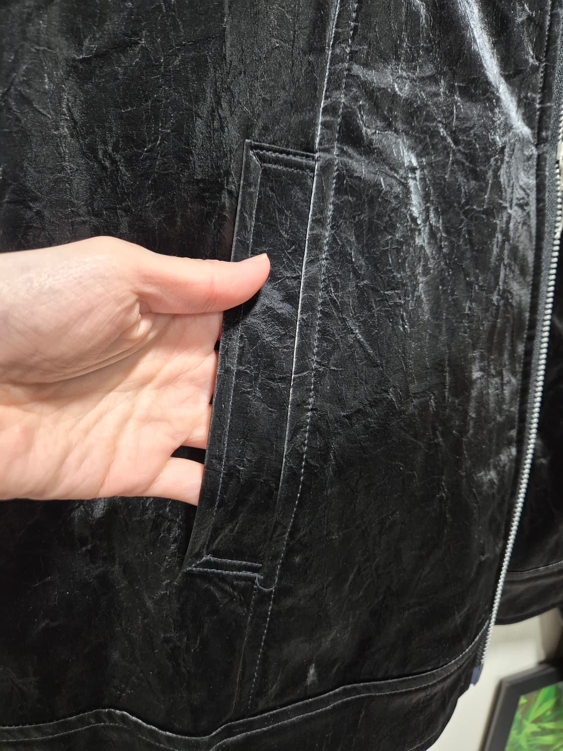 (타임세일)(새상품)metapher 크랙레더 재킷 아이보리 상품이미지5