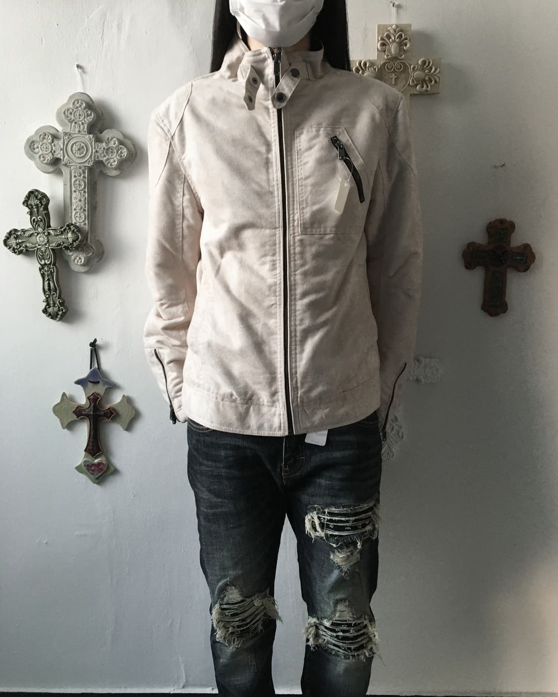 Dyed point belted high neck mustang 상품이미지1