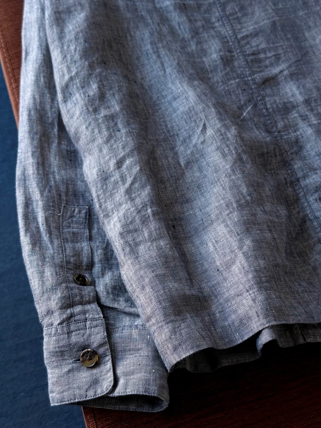 Chambray cotton design hooded parka 상품이미지5