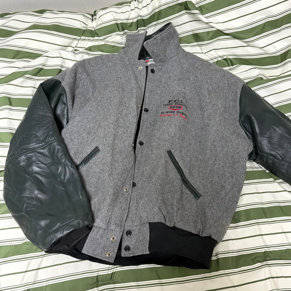 vintage leather varsity jaket 상품이미지1