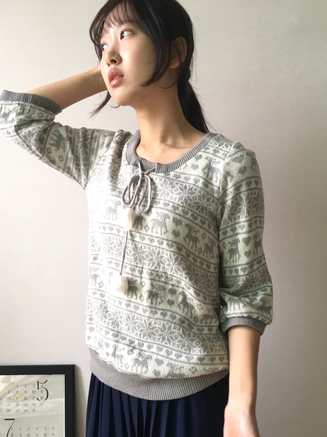 빈티지 노르딕 방울 니트 상품이미지6