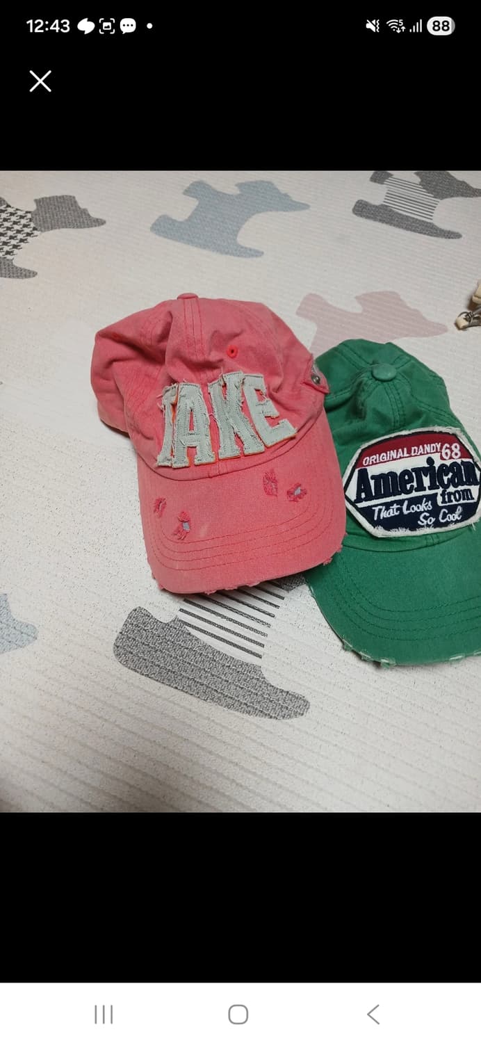 (마지막특가) 빈티지 볼캡 코랄핑크/그린 상품이미지1