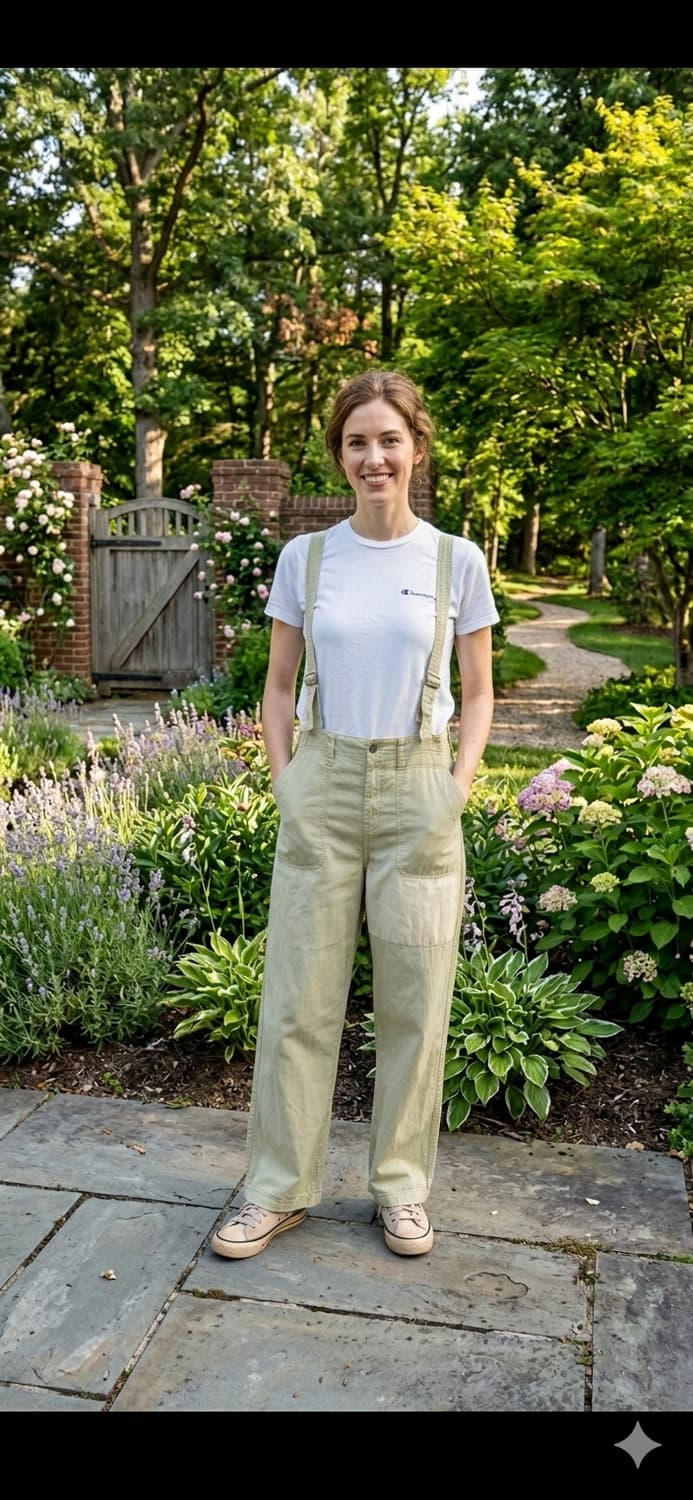 [Nanea] 나네아 빈티지 패치워크 코튼 오버롤 (Free) 상품이미지1