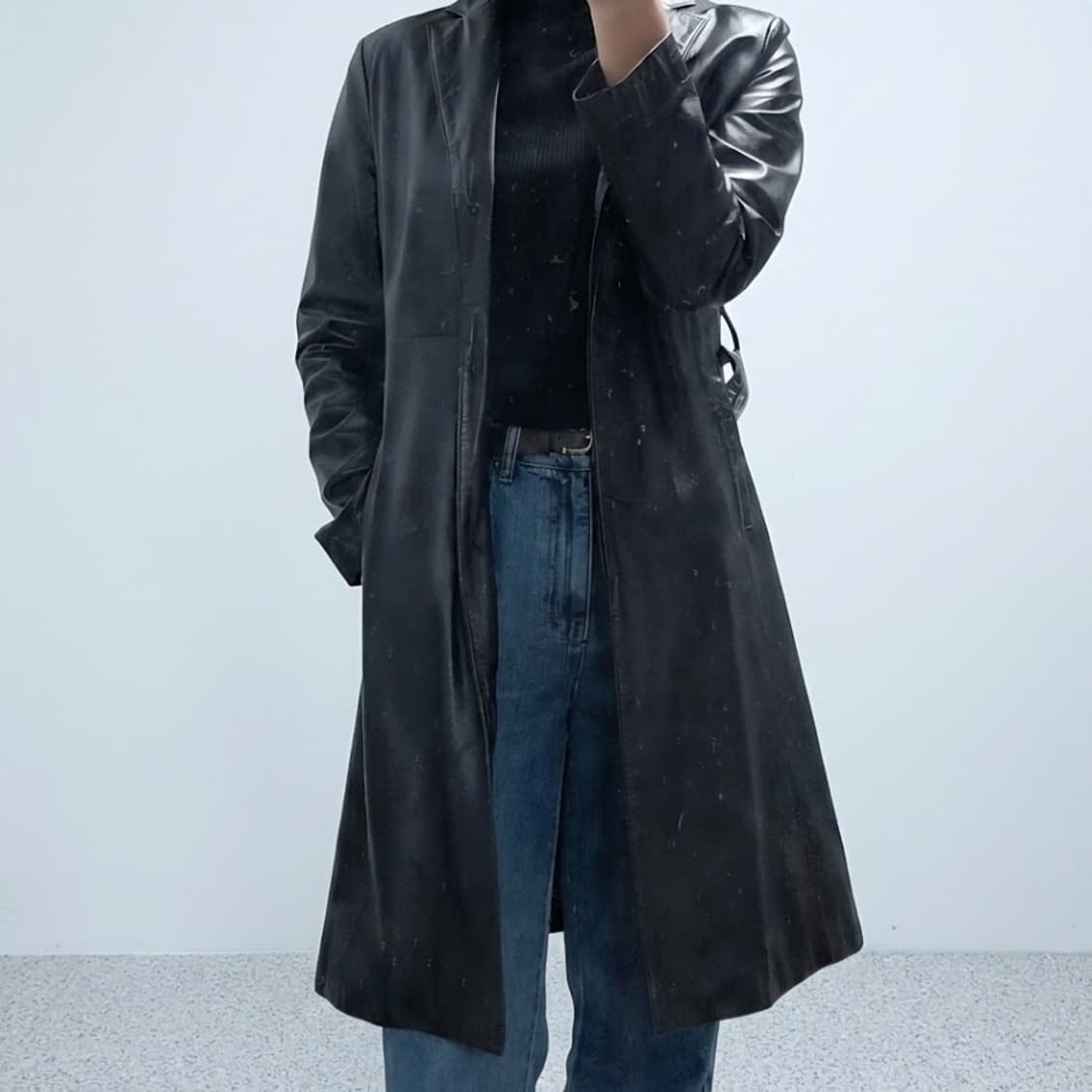 슬림핏 리얼 레더코트 상품이미지1