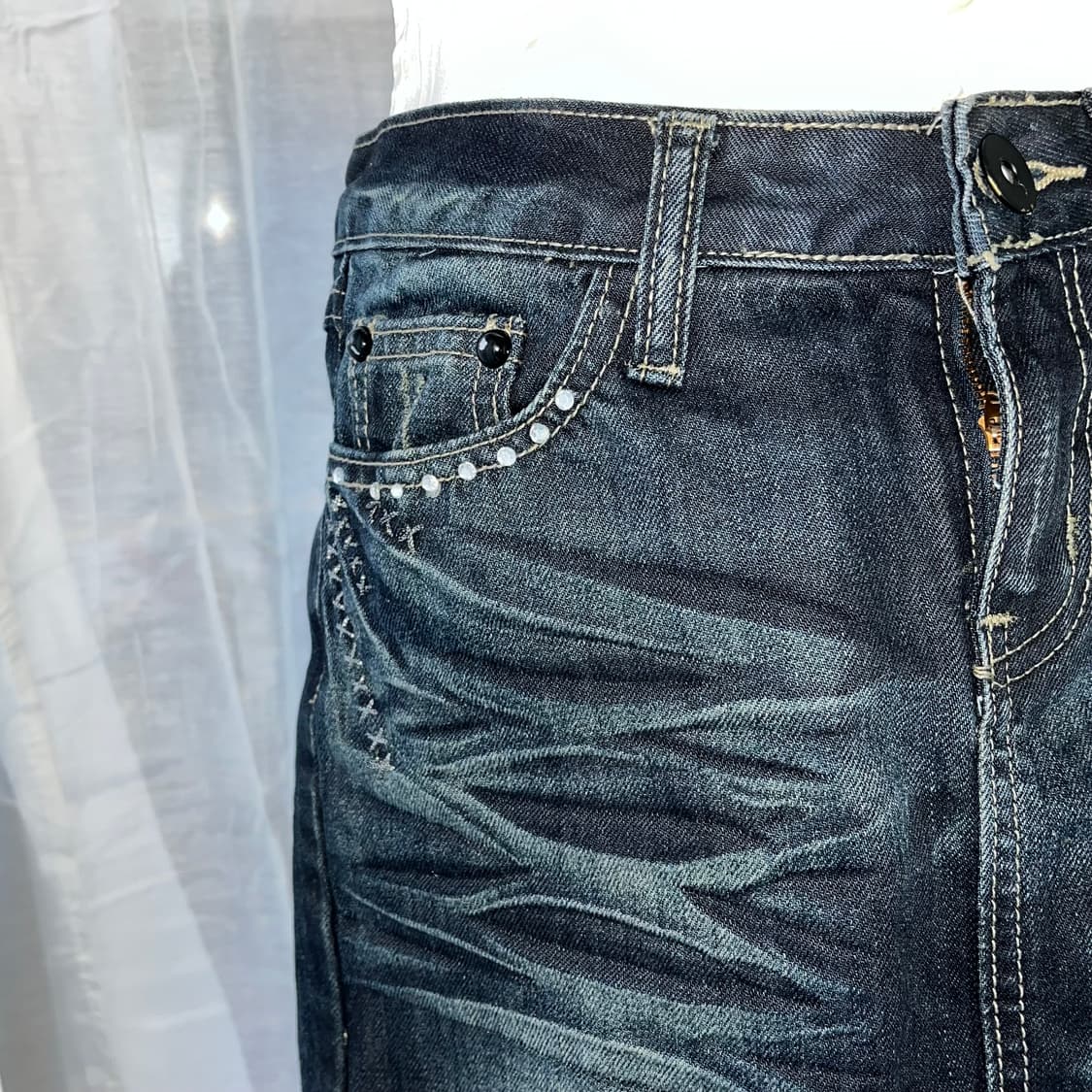 y2k 펑크 큐빅 청치마  상품이미지2