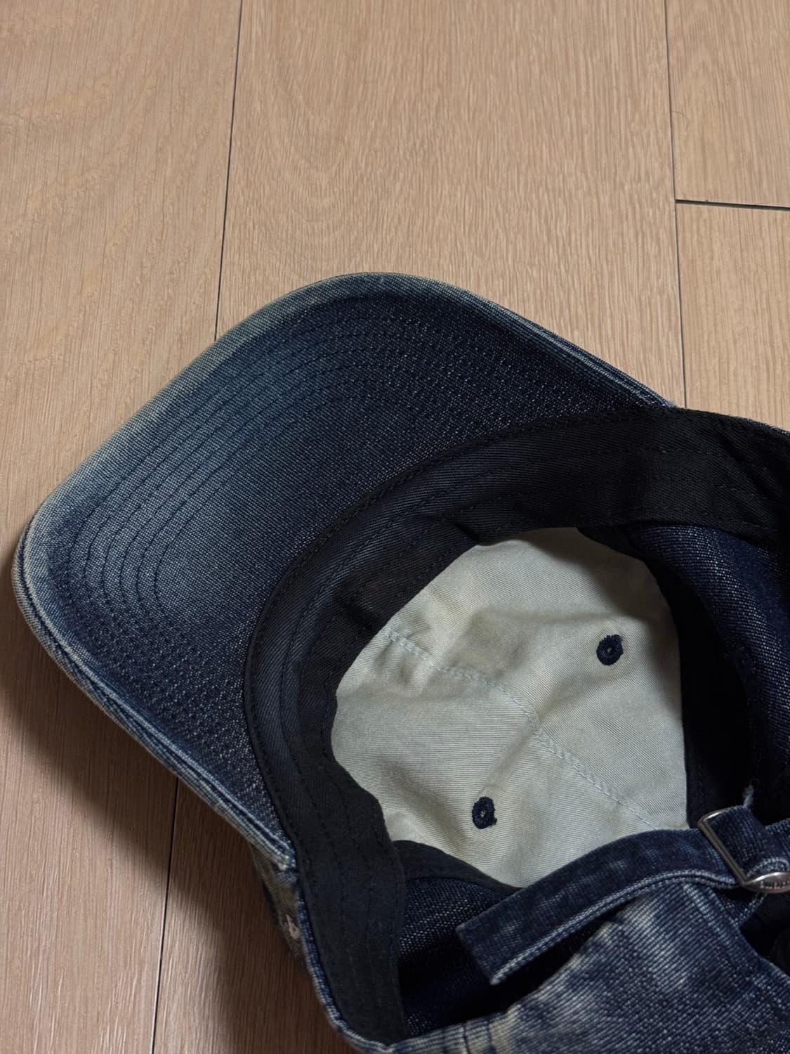 슈프림 25ss 코듀라 데님 S 로고 6 패널 캡 블리치드 인디고 상품이미지4