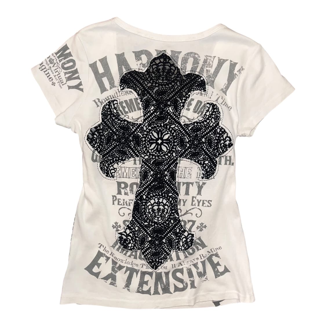 Glitz 글리츠 십자 크로쉐 프린팅 반팔티 y2k펑크갸루 상품이미지1