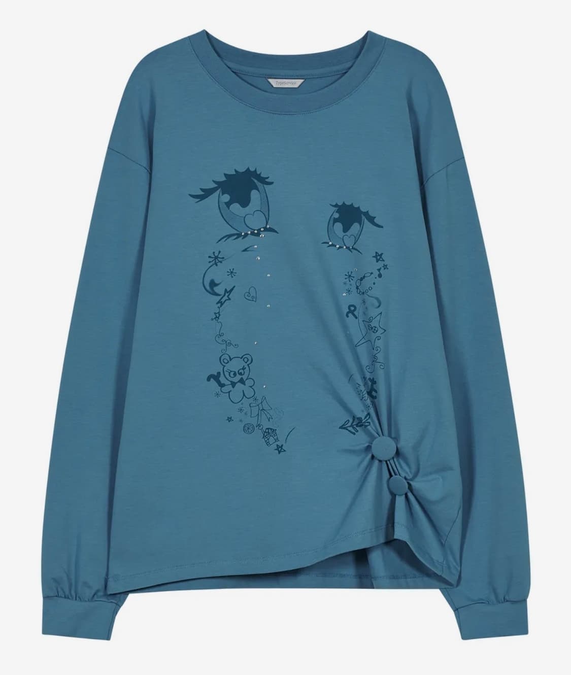 Cry Eyes Ruched Top [Blue] 상품이미지1