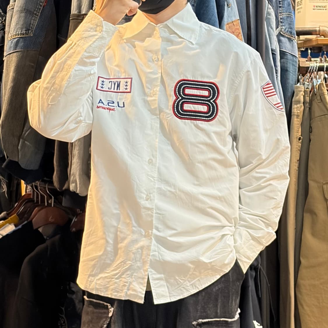 [NO.9] VTG 화이트 자수 셔츠 상품이미지2