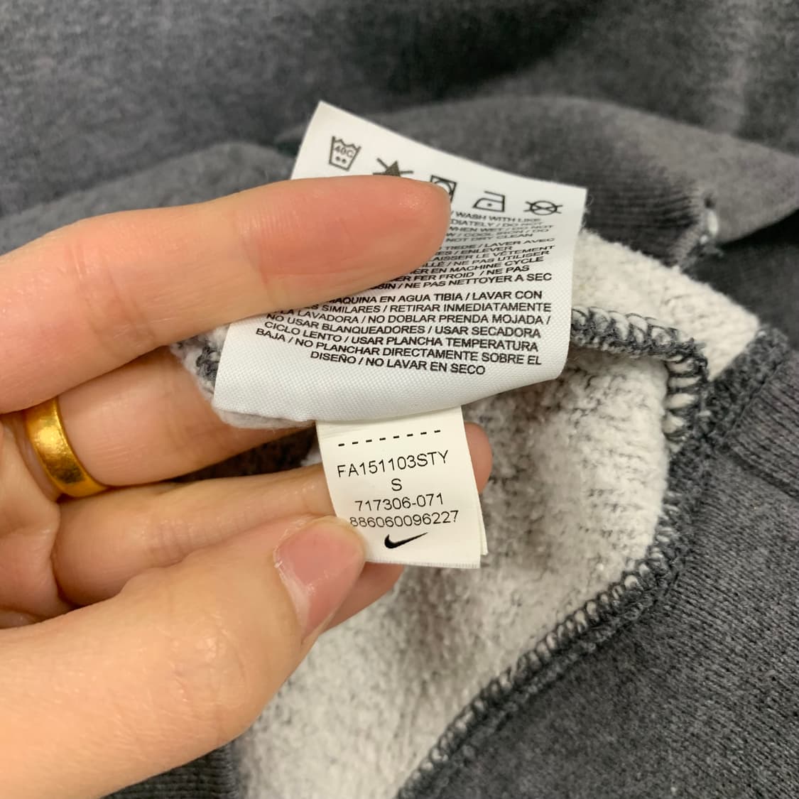 나이키 00s 스우시 그레이 기모 후드집업 상품이미지5