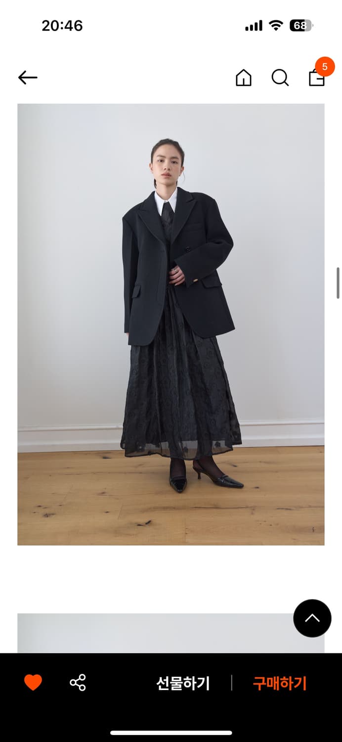 마조네 CASHMERE DOUBLE HALF COAT_BLACK 상품이미지2