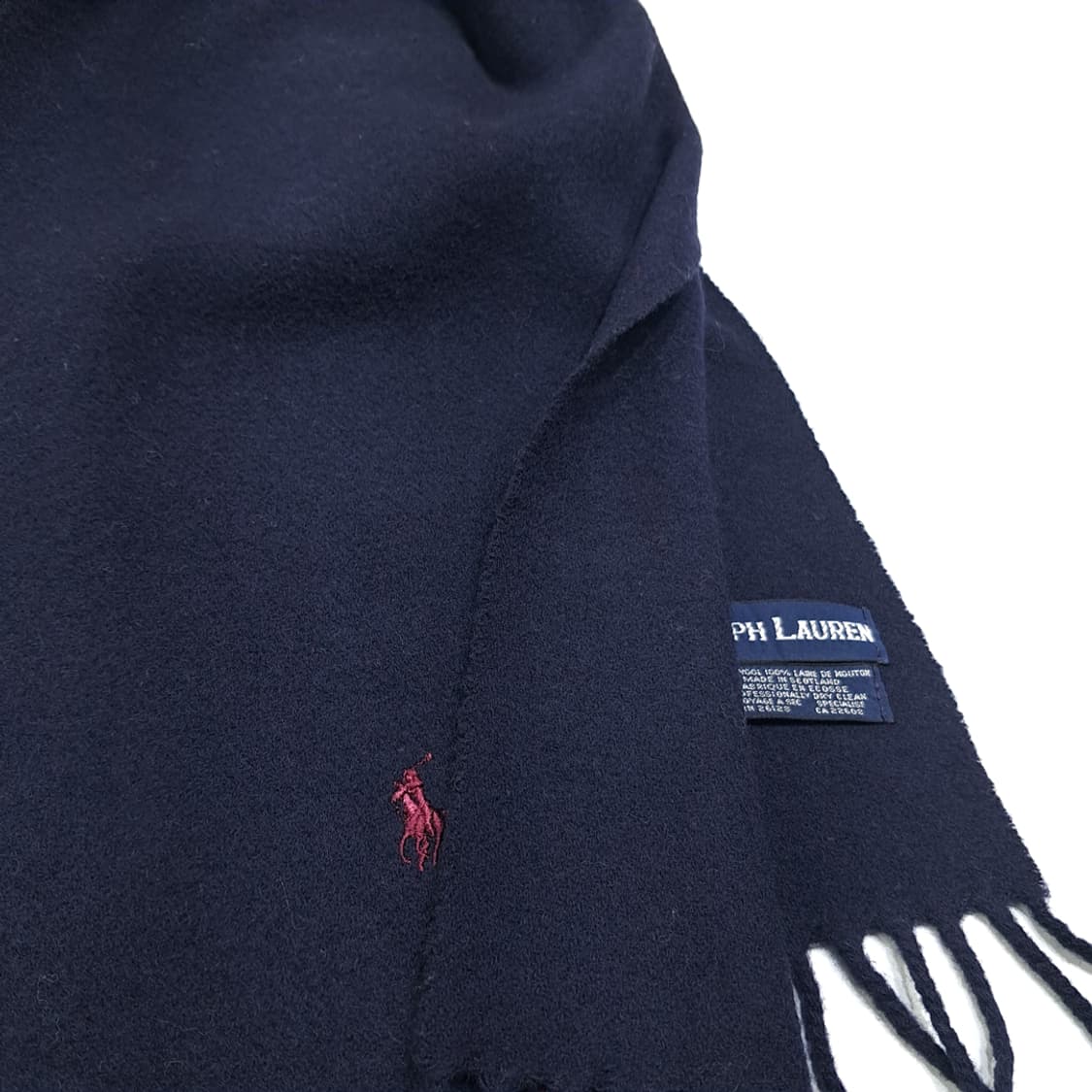 MX480 폴로 90s 스코틀랜드판 램스울 네이비 머플러 목도리 상품이미지6