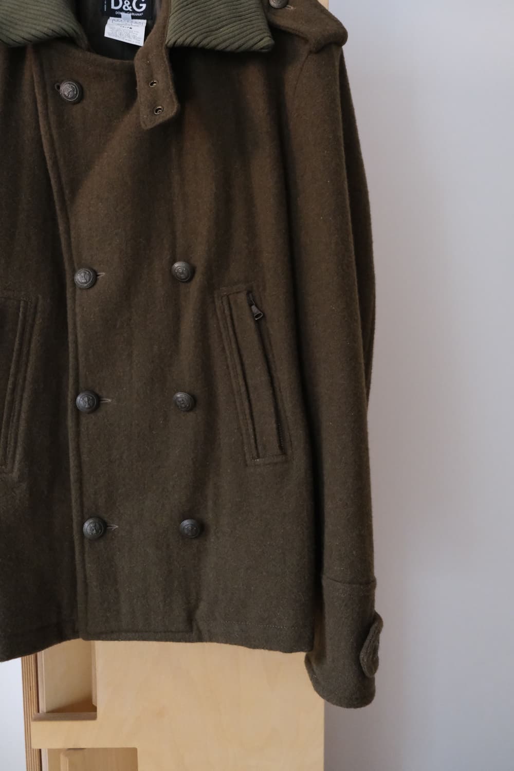 D&G Rib Collar Military Pea Coat 상품이미지4