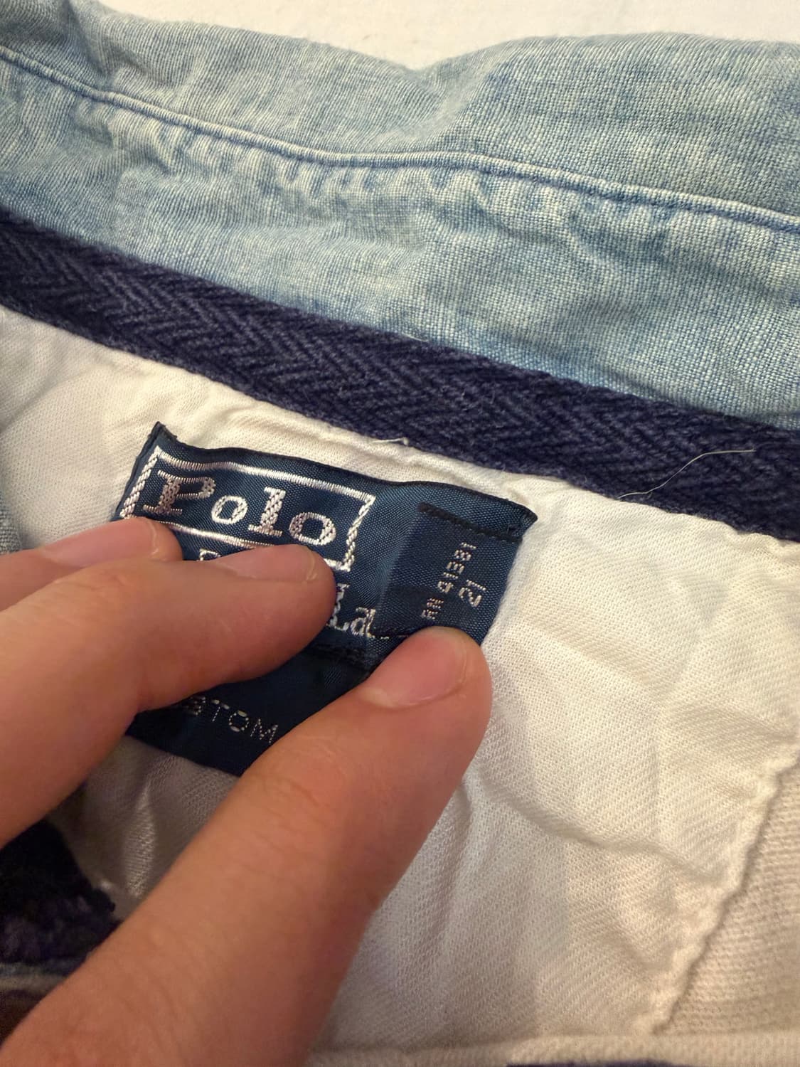 폴로 빅포니 데님 카라 치프키프 성조기 카라티 화이트 상품이미지6