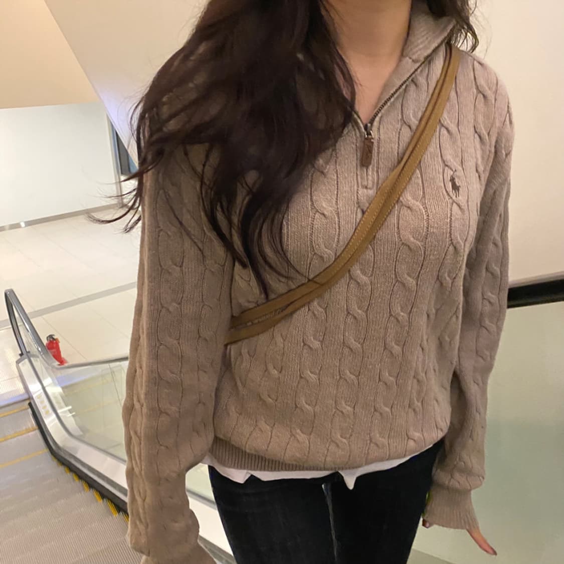 폴로 랄프로렌 꽈배기 반집업 니트 상품이미지2