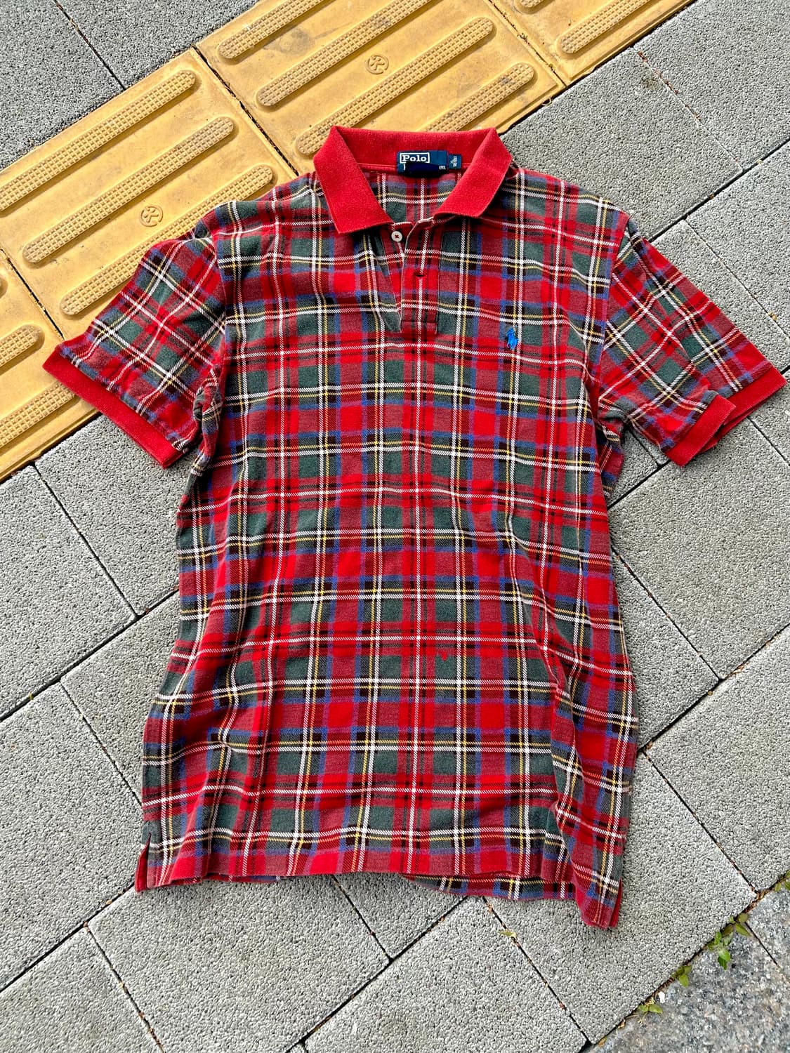 *Rare* 2000s 폴로 체크 너드깔 포니 카라 반팔티 상품이미지1
