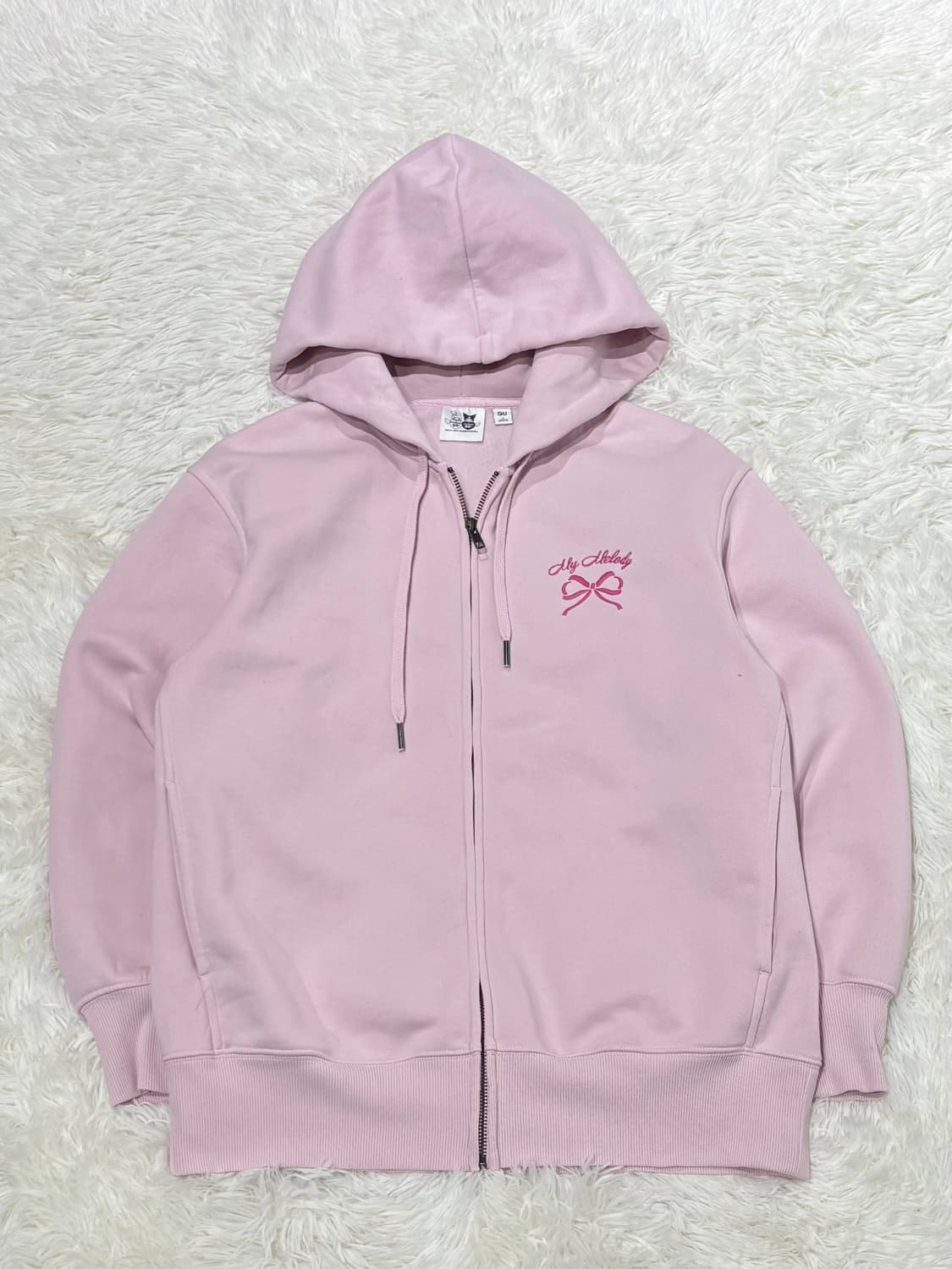 GU 산리오 마이멜로디 베이비핑크 후드집업 상품이미지4