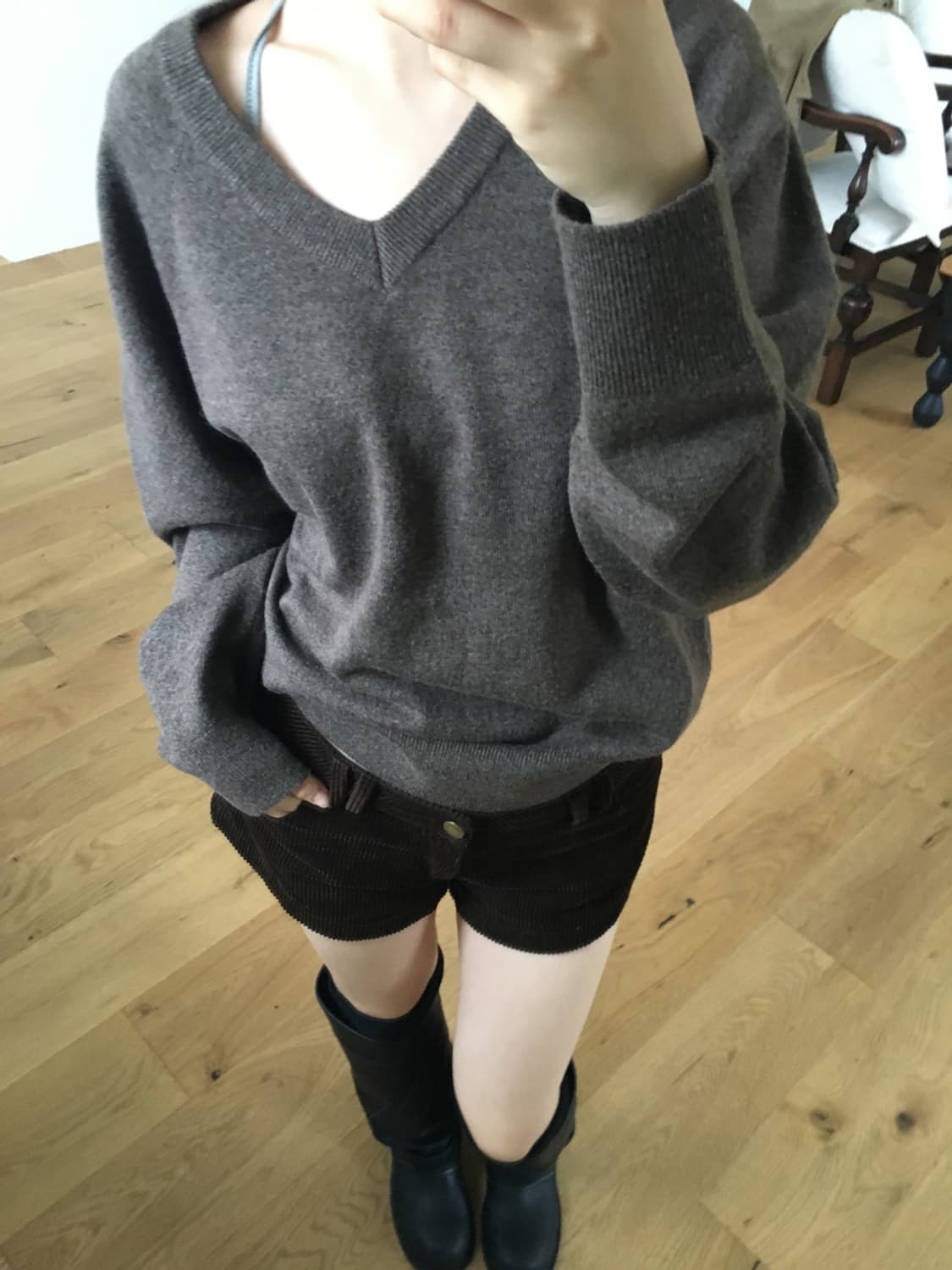 아워캐비넷 mena wool knit (brown) 상품이미지4