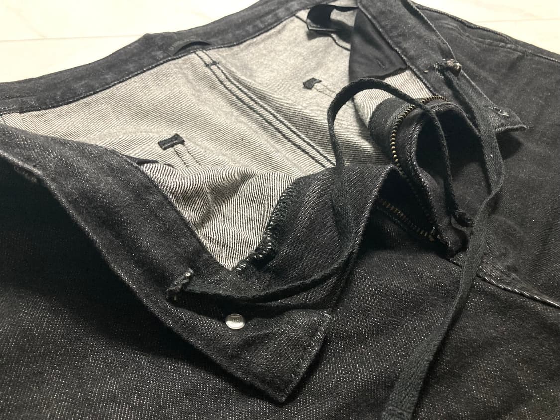 (거의 새것)유니클로 흑청 와이드 데님 팬츠 36-38 상품이미지5